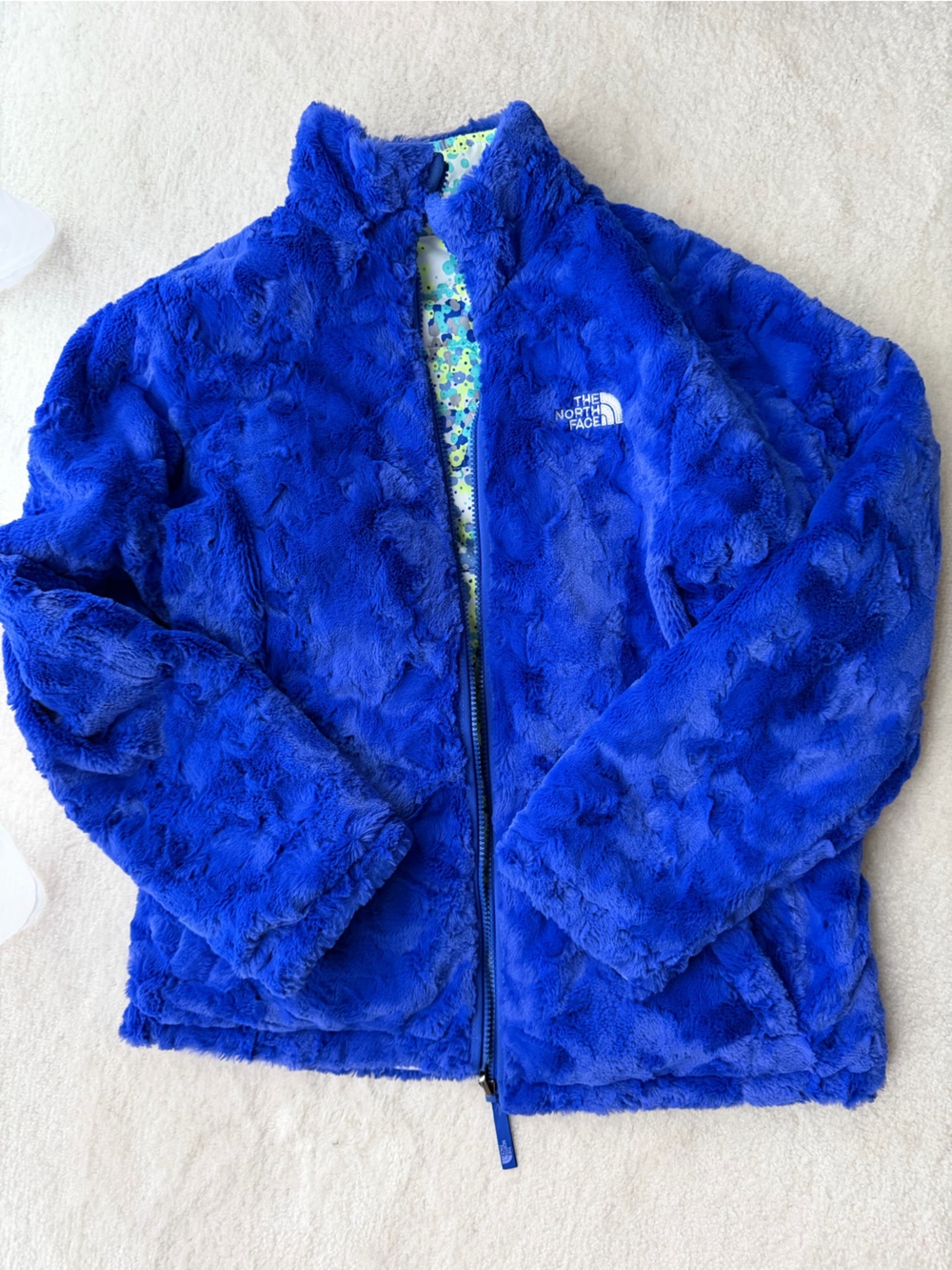 The North Face Reversible Plush Fleece Jacket - Bright Blue Green